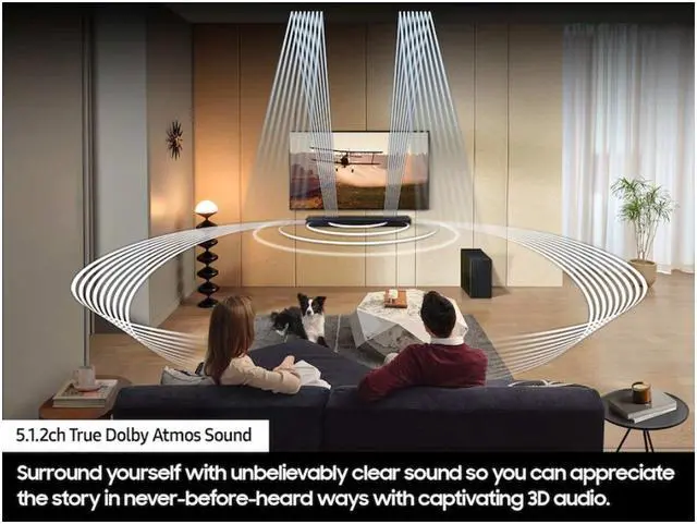 Alt view image 5 of 9 - Samsung Q-series 5.1.2 ch. Wireless Dolby ATMOS Soundbar w/ Q-Symphony (HW-Q800D)