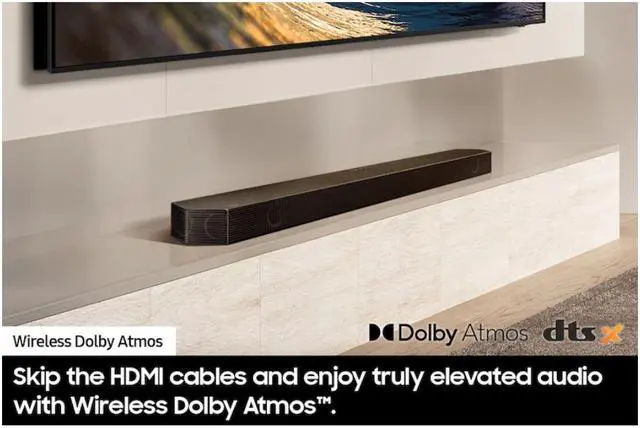 Alt view image 6 of 9 - Samsung Q-series 5.1.2 ch. Wireless Dolby ATMOS Soundbar w/ Q-Symphony (HW-Q800D)