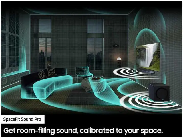 Alt view image 8 of 9 - Samsung Q-series 5.1.2 ch. Wireless Dolby ATMOS Soundbar w/ Q-Symphony (HW-Q800D)