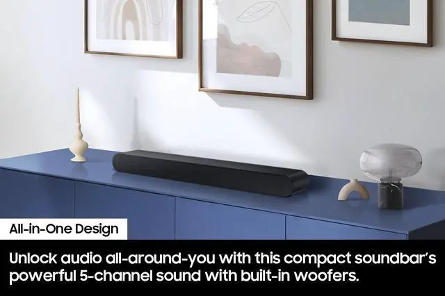 Alt view image 4 of 7 - Samsung S-series All-in-one 5.0ch. Wireless Dolby ATMOS Soundbar w/ Q-Symphony (HW-S60D/ZA)