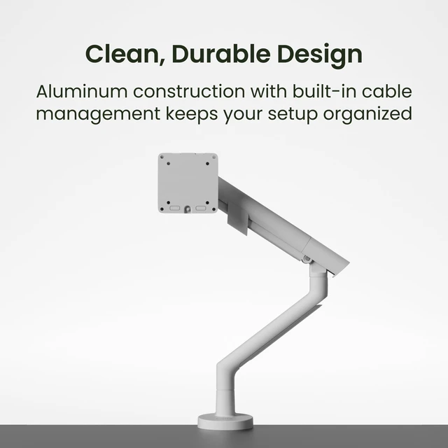 Alt view image 4 of 6 - Kanto DM1W desktop Monitor Arm - Mech. Spring - Single Arm for 17- 40 Displays up to 22 lbs. - White