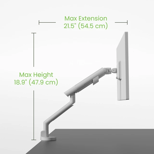 Alt view image 5 of 6 - Kanto DM1W desktop Monitor Arm - Mech. Spring - Single Arm for 17- 40 Displays up to 22 lbs. - White