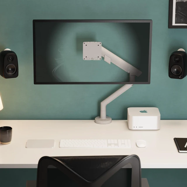 Alt view image 6 of 6 - Kanto DM1W desktop Monitor Arm - Mech. Spring - Single Arm for 17- 40 Displays up to 22 lbs. - White
