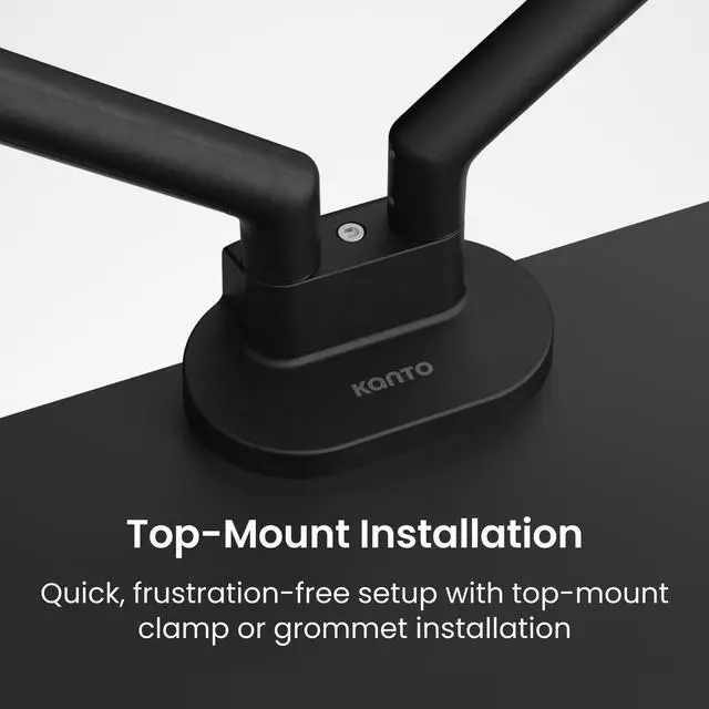 Alt view image 6 of 9 - Kanto DM2 Dual Monitor Desktop Mount for 17 - 35 Displays up to 22 lb - Black