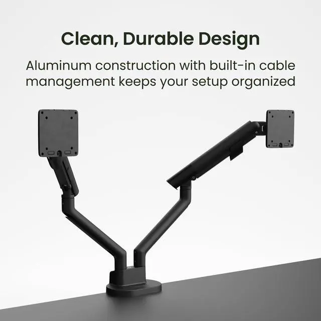 Alt view image 7 of 9 - Kanto DM2 Dual Monitor Desktop Mount for 17 - 35 Displays up to 22 lb - Black
