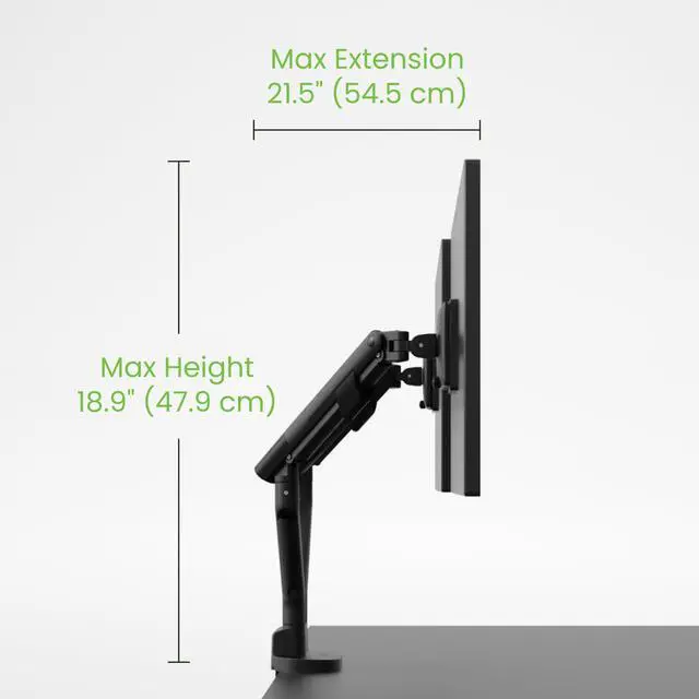Alt view image 8 of 9 - Kanto DM2 Dual Monitor Desktop Mount for 17 - 35 Displays up to 22 lb - Black