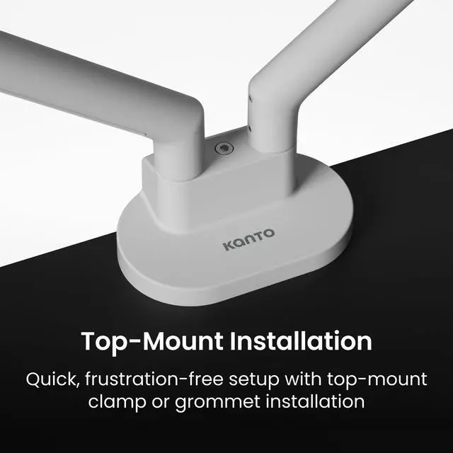 Alt view image 5 of 5 - Kanto DM2W Dual Monitor Desktop Mount for 17 - 35 Displays up to 22 lb - White