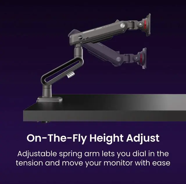Alt view image 7 of 9 - Kanto DMG Heavy-Duty Desktop Gaming Monitor Arm for 32 - 60 Screens, Black