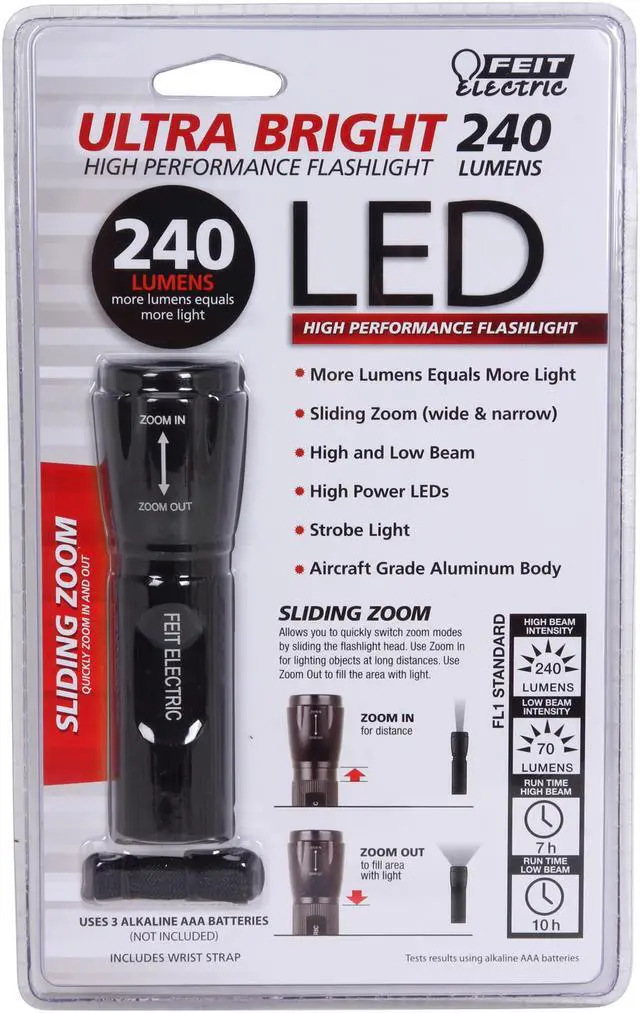 Alt view image 6 of 6 - Feit Electric 72331 LED Flashlight 240 Lumens