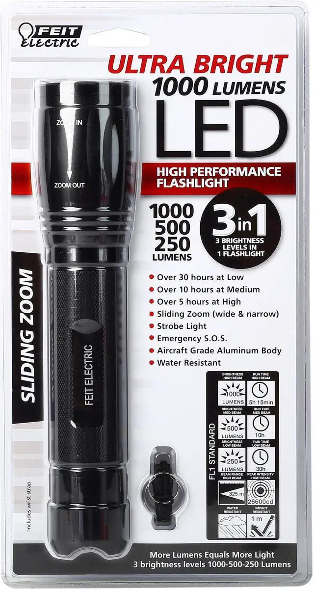 Alt view image 6 of 6 - Feit Electric 72336 FLASHLIGHT 1PK 1000L W/O BTRS