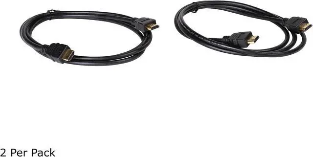 Alt view image 2 of 3 - Link Depot HS-6-2P 6 ft. Black HDMI High Speed Cable with Ethernet - Type A to Type A Male to Male - 2-pack