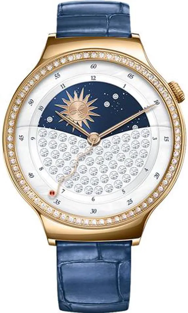 Alt view image 2 of 8 - Huawei Smart Watch Jewel with Sapphire Blue Italian Leather Strap Model 55021121