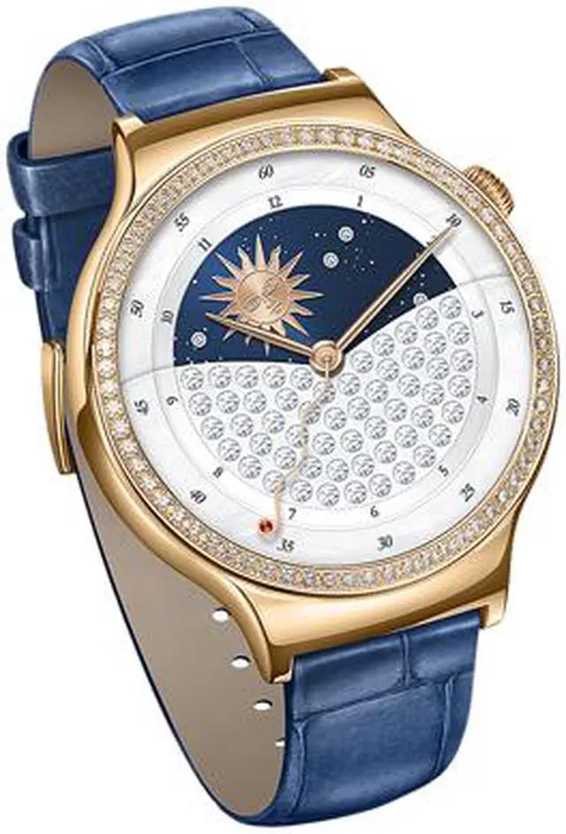 Alt view image 5 of 8 - Huawei Smart Watch Jewel with Sapphire Blue Italian Leather Strap Model 55021121