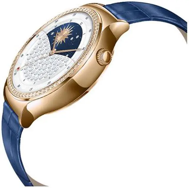 Alt view image 7 of 8 - Huawei Smart Watch Jewel with Sapphire Blue Italian Leather Strap Model 55021121