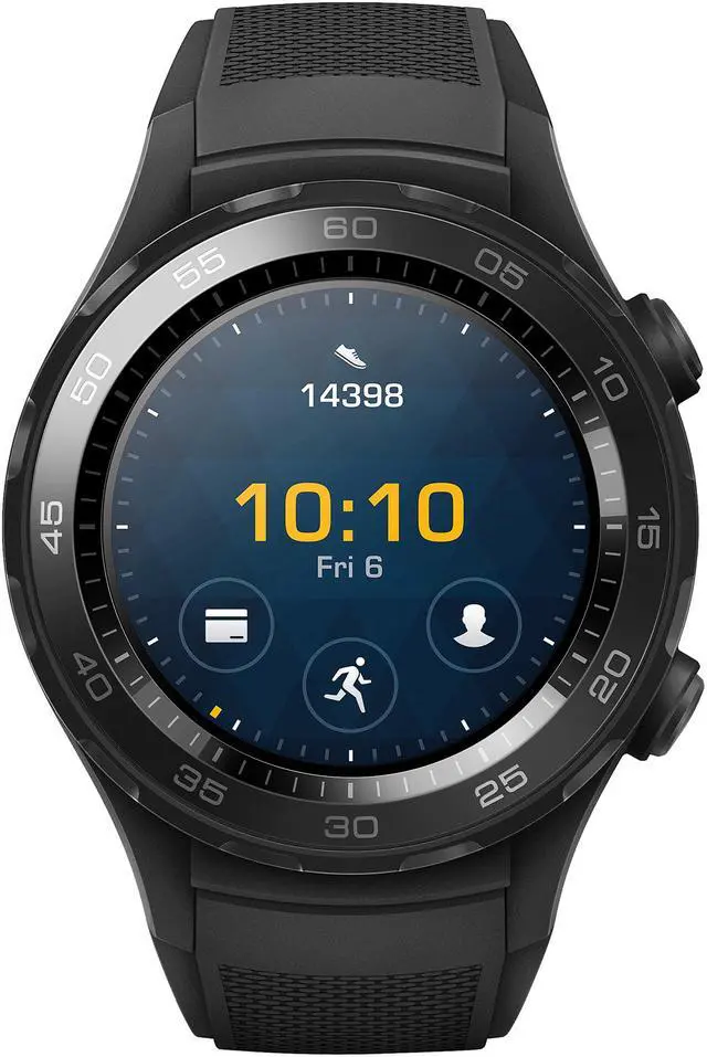 Alt view image 2 of 6 - Huawei Smart Watch 2 Carbon Black - Compatible with Android and iOS