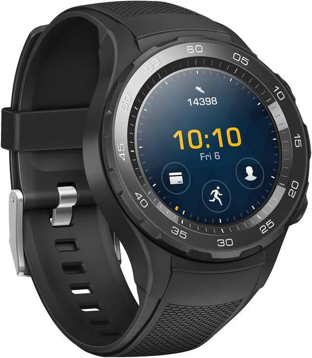 Alt view image 3 of 6 - Huawei Smart Watch 2 Carbon Black - Compatible with Android and iOS