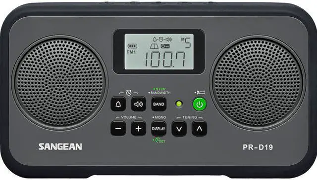 Main image of Sangean AM FM Stereo Portable Radio Gray/Black PR-D19BK