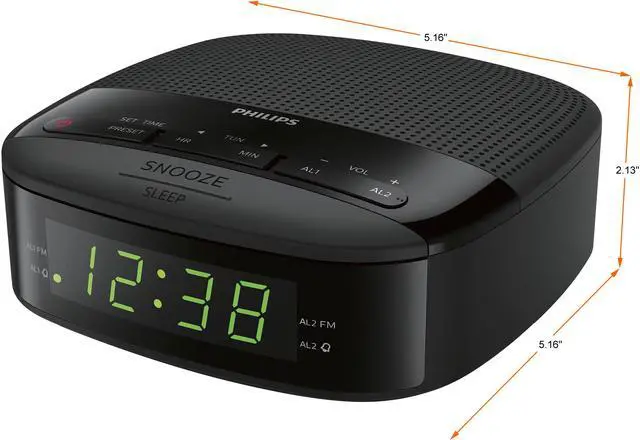 Alt view image 2 of 5 - Philips R3205 Alarm Clock Radio Digital FM Radio Dual Alarms