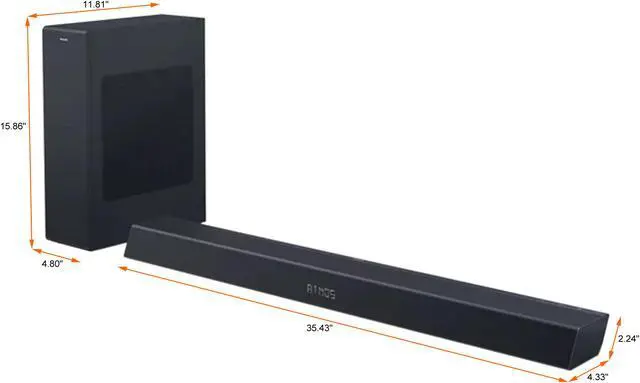Alt view image 3 of 10 - Philips Soundbar 2.1 with Wireless Subwoofer