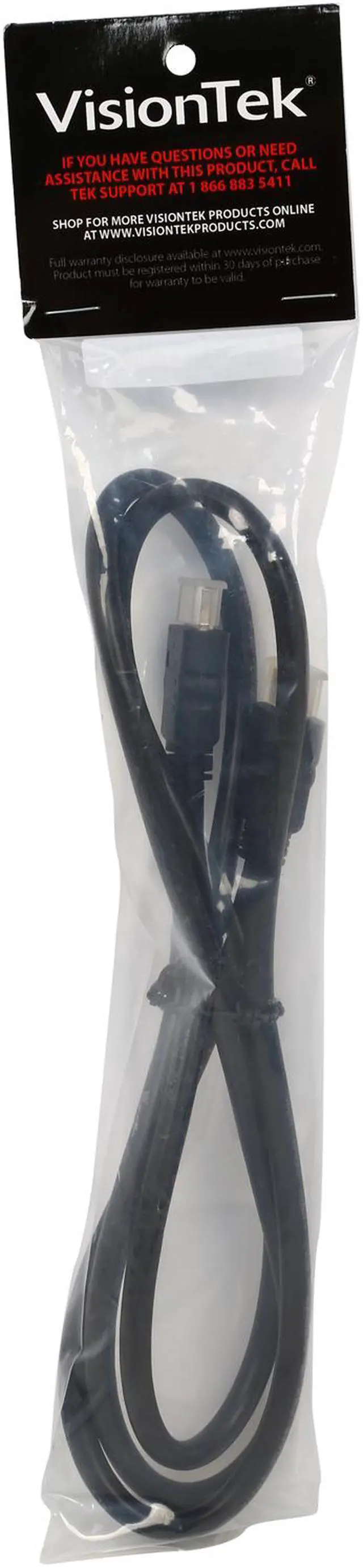 Alt view image 3 of 3 - VisionTek 900661 3 ft. Black HDMI Cable 3ft (M/M) Male to Male