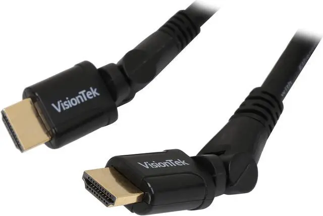 Alt view image 2 of 4 - VisionTek 900750 10 ft. Black HDMI Pivot Cable 10 ft (M/M) Male to Male