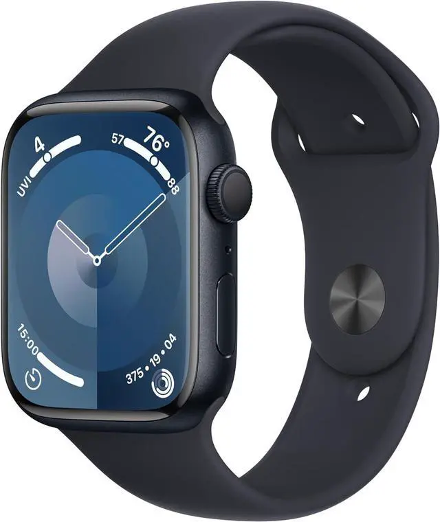 Main image of Apple Watch Series 9 (GPS, 45mm), Midnight Aluminum Case w/ midnight Sport Band - Excellent Condition