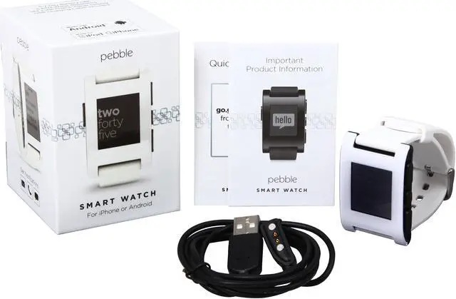 Alt view image 6 of 6 - Pebble Smart Watch for iPhone and Android Devices (White)