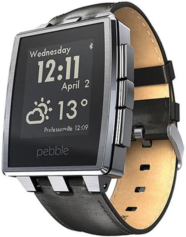 Main image of Pebble Steel Smart Watch for iPhone and Android Devices (Brushed Stainless)