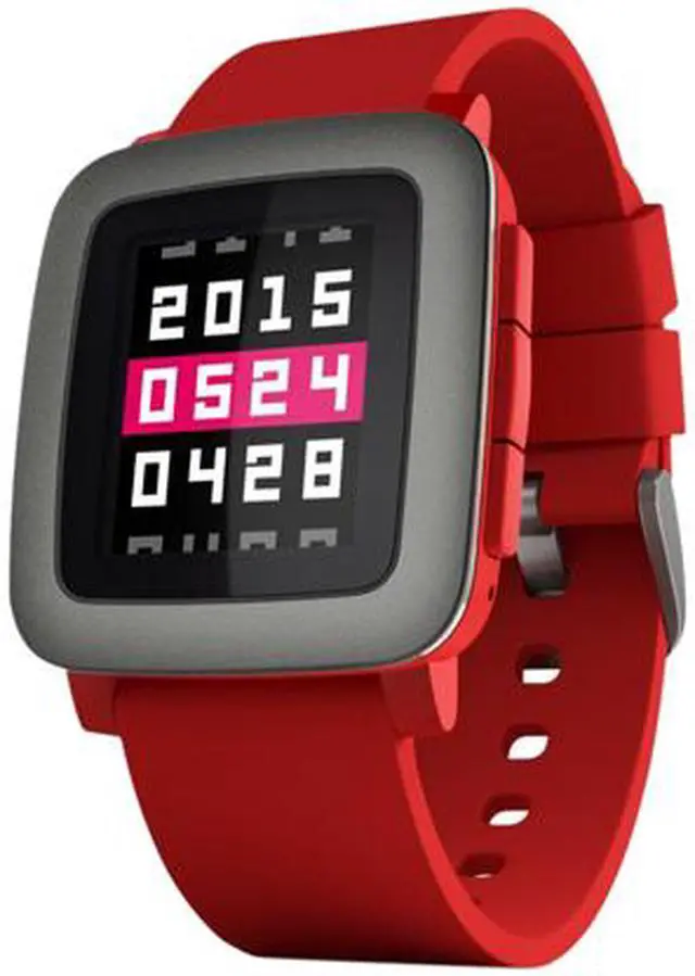 Alt view image 5 of 9 - Pebble Time Smartwatch - Red