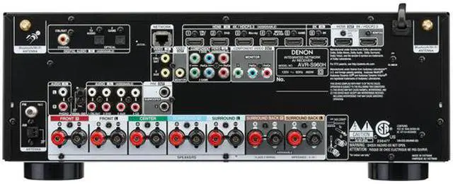 Alt view image 4 of 4 - Denon - AVR-S960H 8K Ultra HD 7.2 Channel (90 Watt X 7) AV Receiver - Built for Gaming, Music Streaming - Black