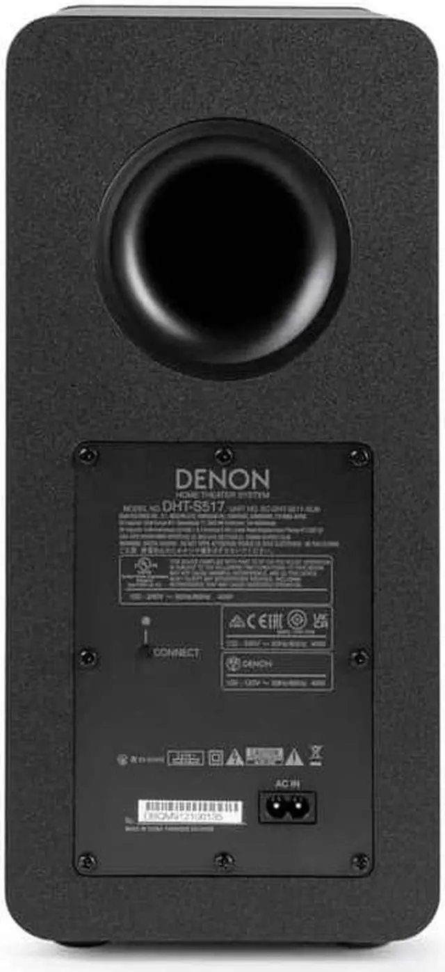 Alt view image 6 of 10 - Denon DHT-S517 Soundbar with Wireless Subwoofer and Dolby Atmos, Bluetooth - Black
