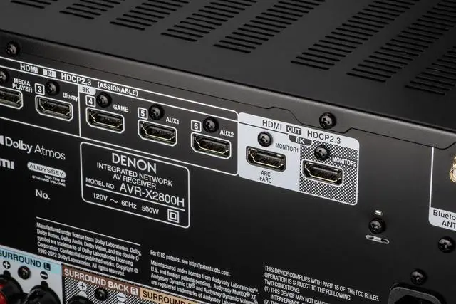 Alt view image 4 of 5 - Denon AVR-X2800H 7.2 Ch. 95W 8K AV Receiver with HEOS® Built-in - Black