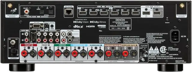 Alt view image 3 of 5 - Denon AVR-X2800H 7.2 Ch. 95W 8K AV Receiver with HEOS® Built-in - Black