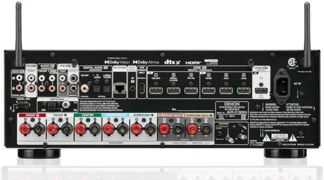 Alt view image 2 of 2 - Denon AVR-X1800H 7.2 Ch. 80W 8K AV Receiver with HEOS Built-in - Black