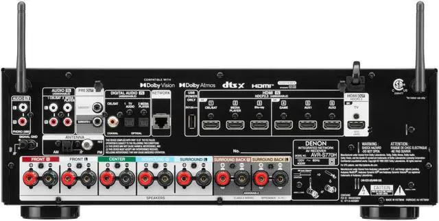 Alt view image 6 of 6 - Denon AVR-S770H 7.2 Ch. 75W 8K AV Receiver with HEOS® Built-in - Black