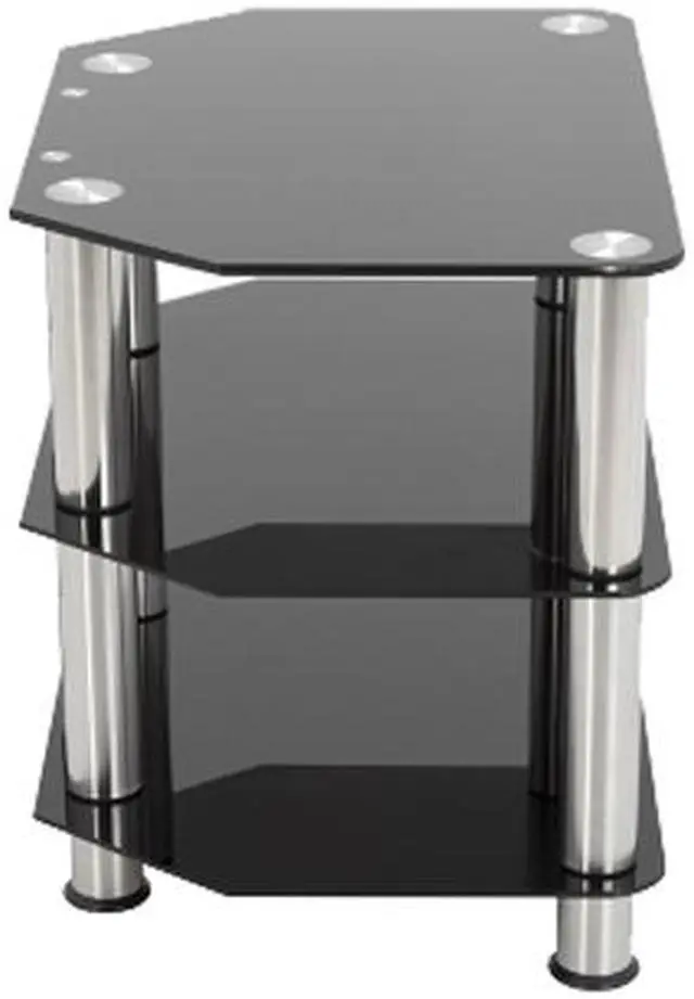 Alt view image 3 of 3 - AVF SDC800CM-A up to 42" Chrome Effect / Black Glass Classic - Corner Glass TV Stand with Cable Mangement