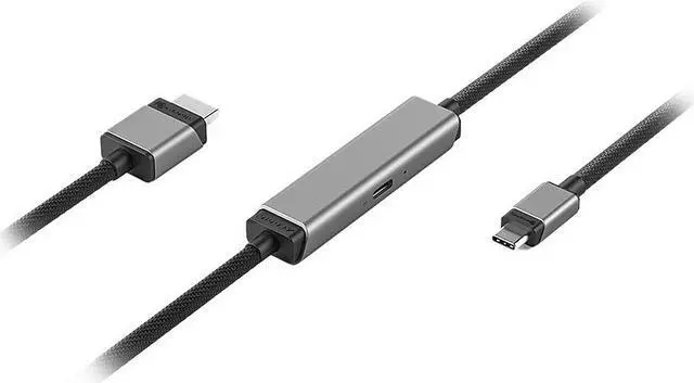 Alt view image 2 of 3 - Alogic ULCHDPD01-SGR 3.28 ft. (1m) Gray Ultra USB-C to HDMI Cable with 100W Power Delivery Passthrough - 1m