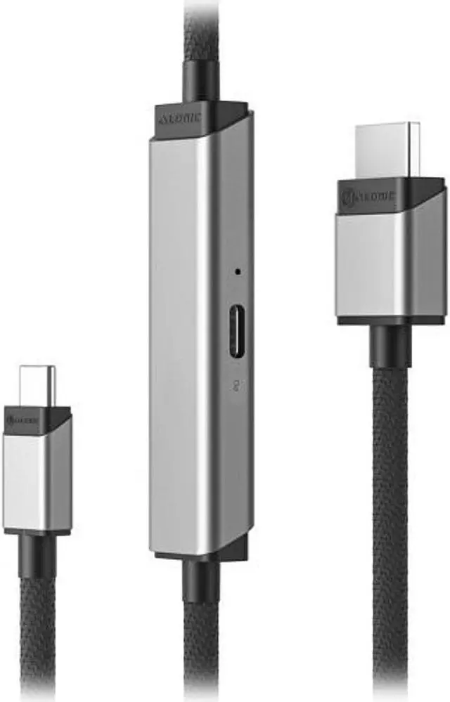 Alt view image 3 of 3 - Alogic ULCHDPD01-SGR 3.28 ft. (1m) Gray Ultra USB-C to HDMI Cable with 100W Power Delivery Passthrough - 1m