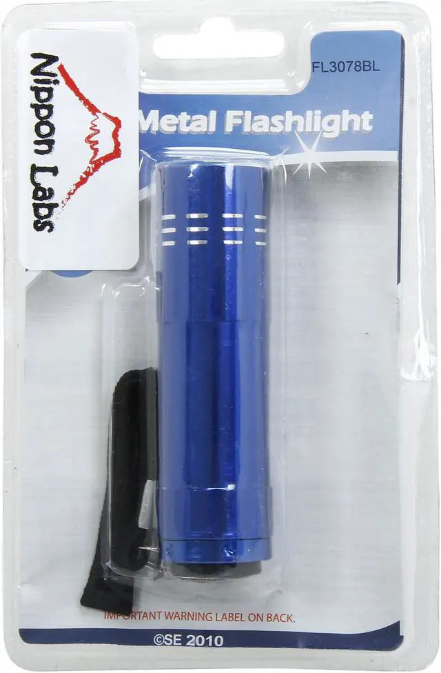 Alt view image 5 of 5 - Nippon Labs FLM-3078BL 9 LED Flashlight 3.25" in Blue Color