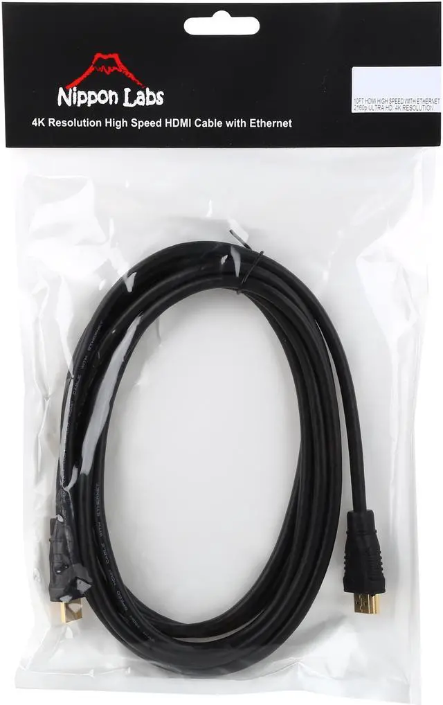 Alt view image 3 of 3 - Nippon Labs HDMI-4K-10 10 ft. HDMI 2.0 Male to Male Cable Supporting 4K and 3D with Ethernet Channel
