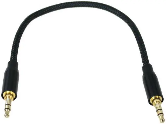 Alt view image 3 of 3 - Nippon Labs 50S3H-MM-1-BK 3.5mm Aux Cable, 1 ft. 3.5mm (1/8 inch) TRS Stereo Male to Male Braided Nylon Sleeve Premium Audio Cable, Metal Shell, Gold Plated, OD: 3.60mm - Black