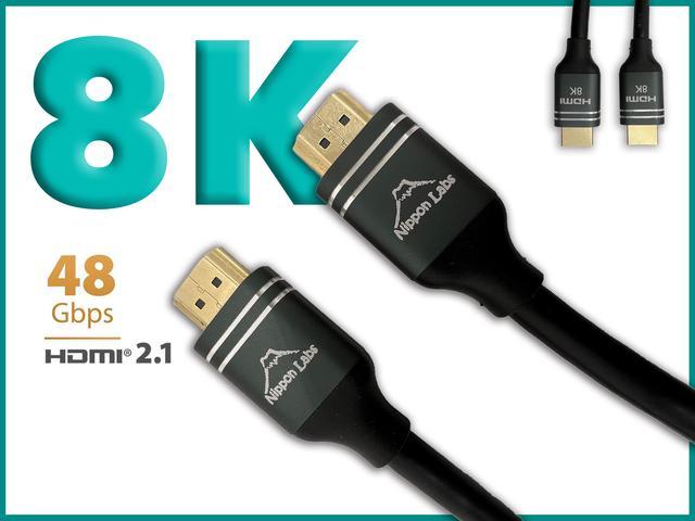 Nippon Labs 8K HDMI Cable 15ft. HDMI 2.1 Cable Real 8K, High Speed 48Gbps  8K(7680x4320)@60Hz, 4K@120Hz Dolby Vision, HDCP 2.2, 4:4:4 HDR, eARC
