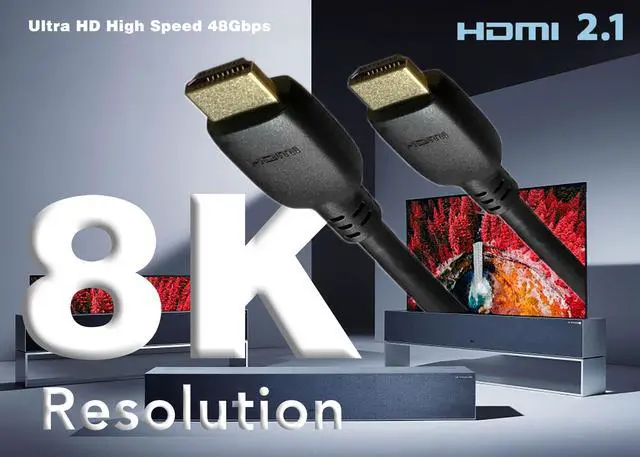 Alt view image 2 of 4 - Nippon Labs 8K HDMI2.1 Cable (Anti-Static Bags), 15ft. Supports 8K@60Hz & 4K@120Hz, Up to 48Gbps High Speed HDMI 2.1 AM to AM Cable, Ultra Certificated, 30HM8K-10HM-V218K-15