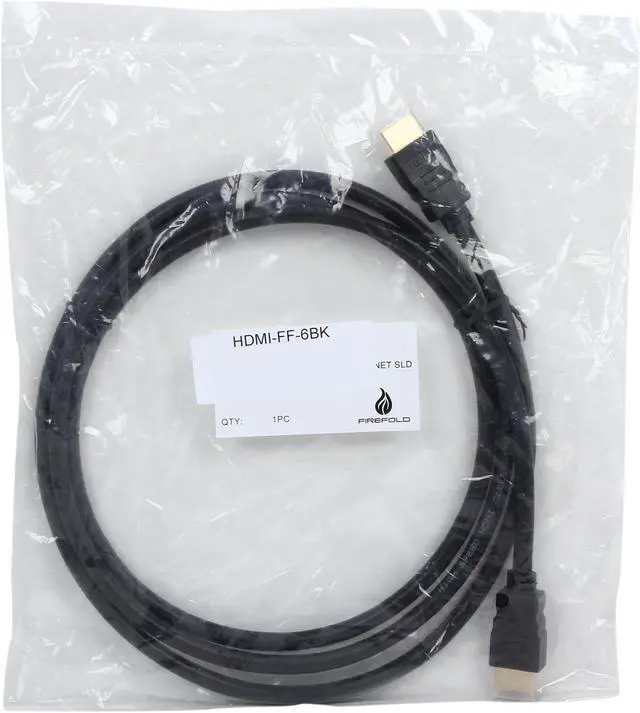 Alt view image 3 of 3 - Nippon Labs HDMI-FF-6BK 6 ft. HDMI 2.0 Male to Male 28AWG Cable with Ethernet Channel and Gold Plated Connectors, Black - OEM