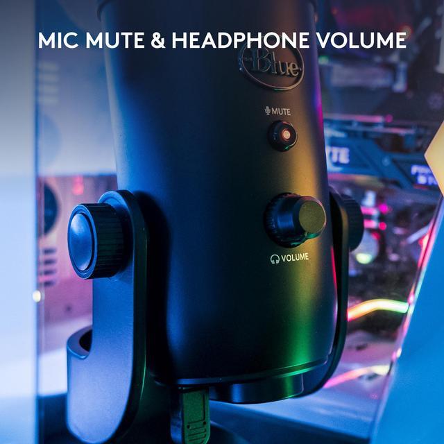 Alt view image 8 of 9 - Blue Yeti USB Microphone for PC, Mac, Gaming, Recording, Streaming, Podcasting, Studio and Computer Condenser Mic with Blue VO!CE effects, 4 Pickup Patterns, Plug and Play – Blackout