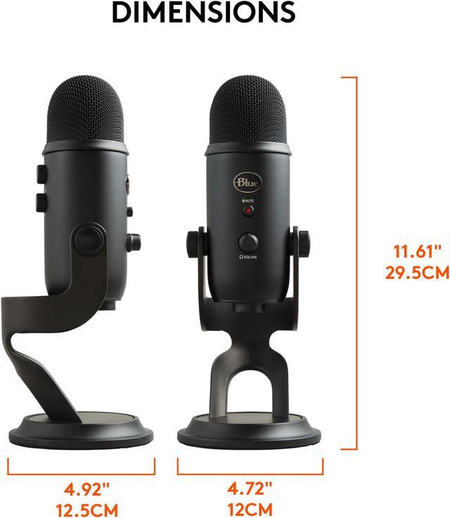 Alt view image 9 of 9 - Blue Yeti USB Microphone for PC, Mac, Gaming, Recording, Streaming, Podcasting, Studio and Computer Condenser Mic with Blue VO!CE effects, 4 Pickup Patterns, Plug and Play – Blackout