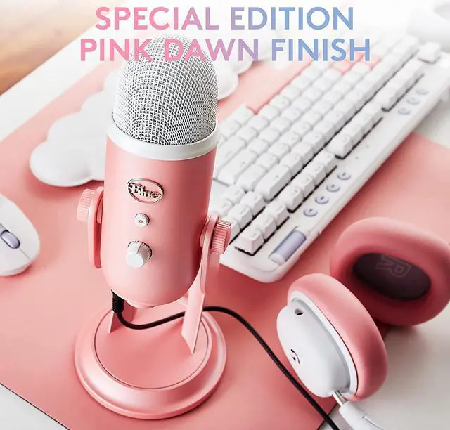 Alt view image 2 of 11 - Logitech Blue Yeti Premium USB Gaming Microphone for Streaming, Blue VO!CE Software, PC, Podcast, Studio, Computer Mic, Exclusive Streamlabs Themes, Special Edition Finish - Pink Dawn