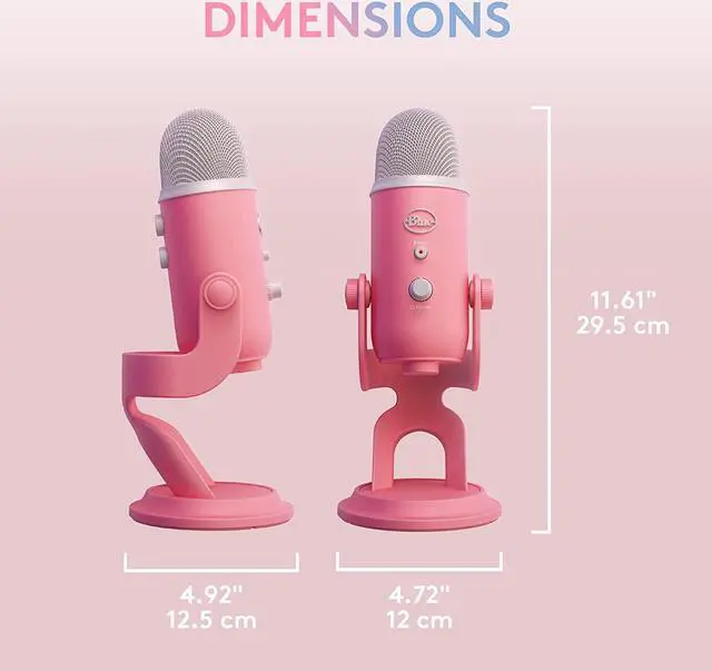 Alt view image 10 of 11 - Logitech Blue Yeti Premium USB Gaming Microphone for Streaming, Blue VO!CE Software, PC, Podcast, Studio, Computer Mic, Exclusive Streamlabs Themes, Special Edition Finish - Pink Dawn
