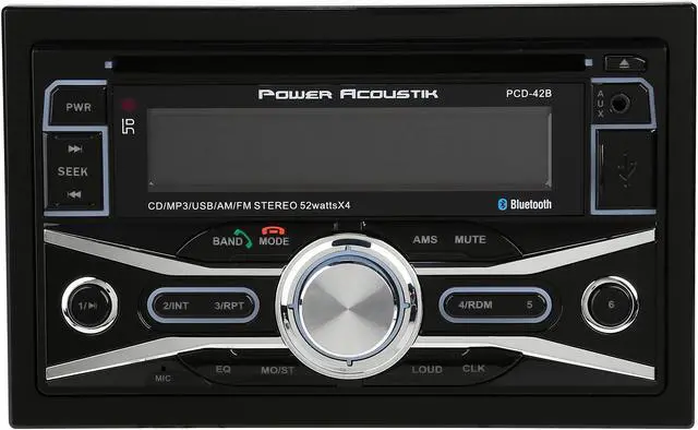 Alt view image 2 of 7 - Power Acoustik PCD-42B Double-DIN In-Dash CD/MP3/USB Car Stereo w/ Bluetooth