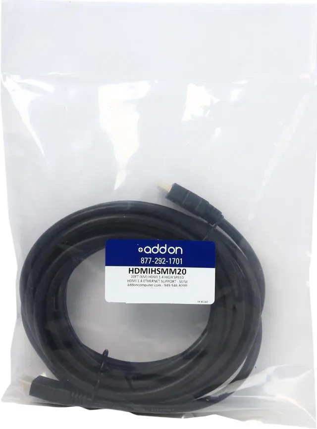 Alt view image 2 of 2 - AddOn 20ft (6M) HDMI 1.4 High Speed Cable w/Ethernet - M/M